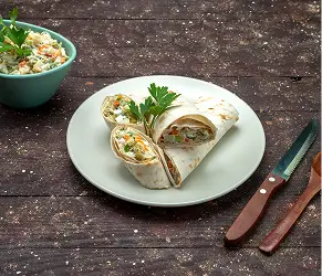 Mediterranean Cauliflower Wrap Meal Image